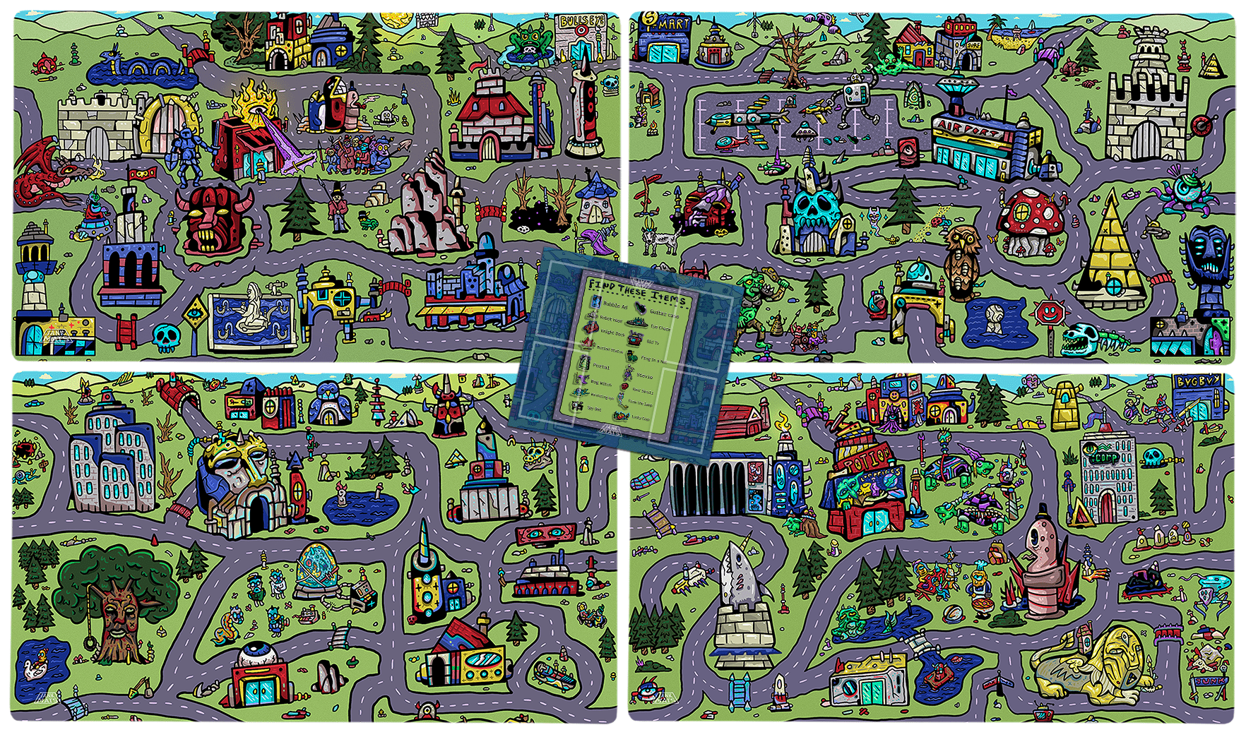 My Town Bundle Set | 4 Playmats and Commander Zone Jankmats