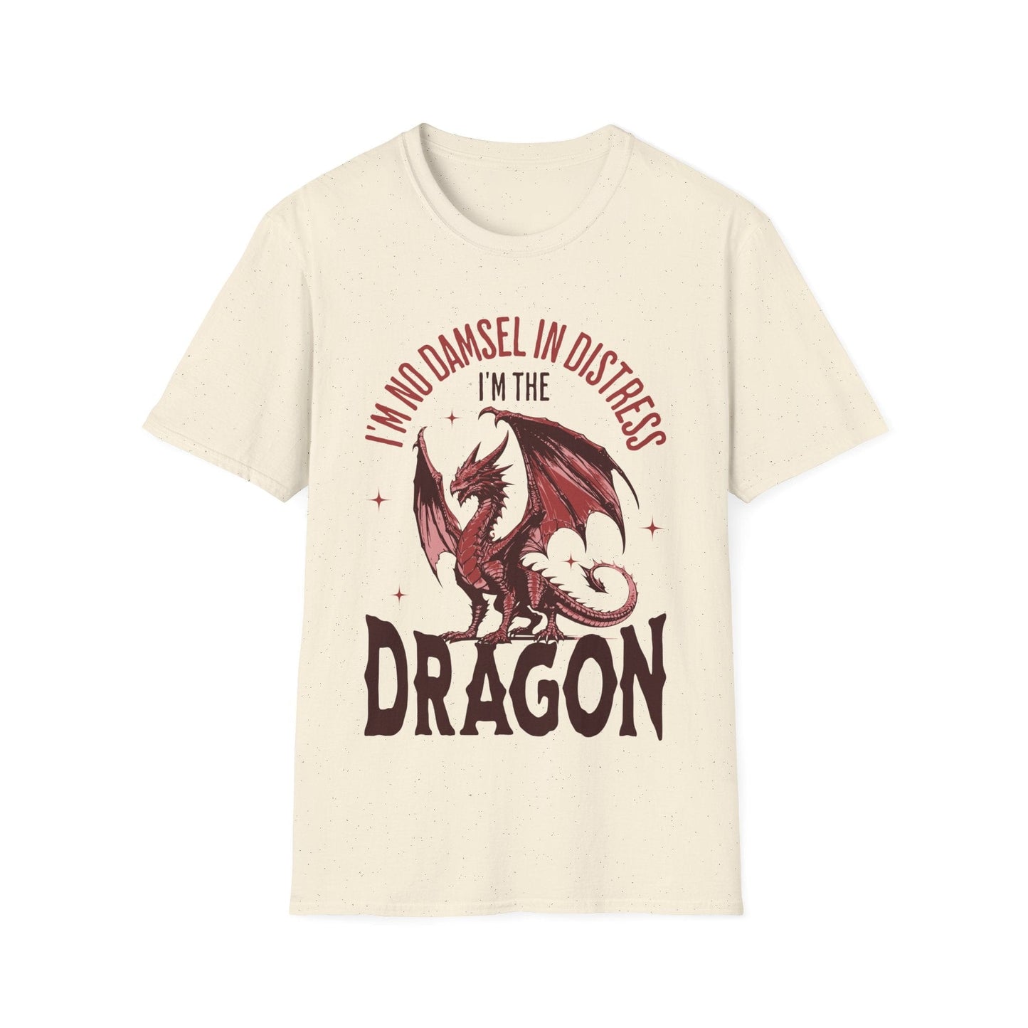 No Damsel In Distress Dragon Feminism Shirt Sunburst RPG