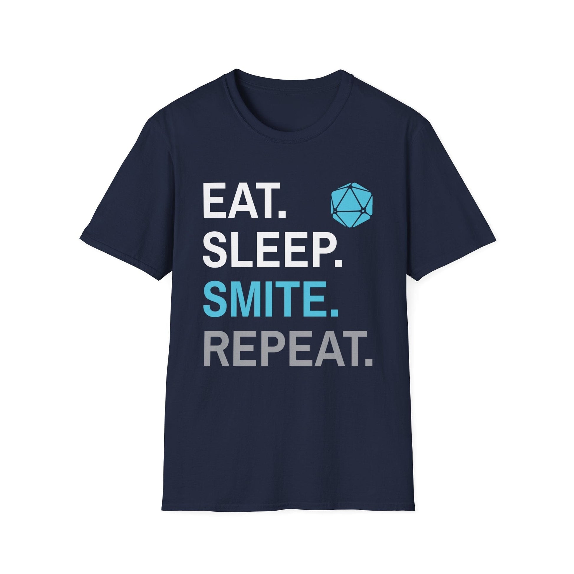 Paladin Smite T-Shirt – 'Eat, Sleep, Smite, Repeat' Sunburst RPG
