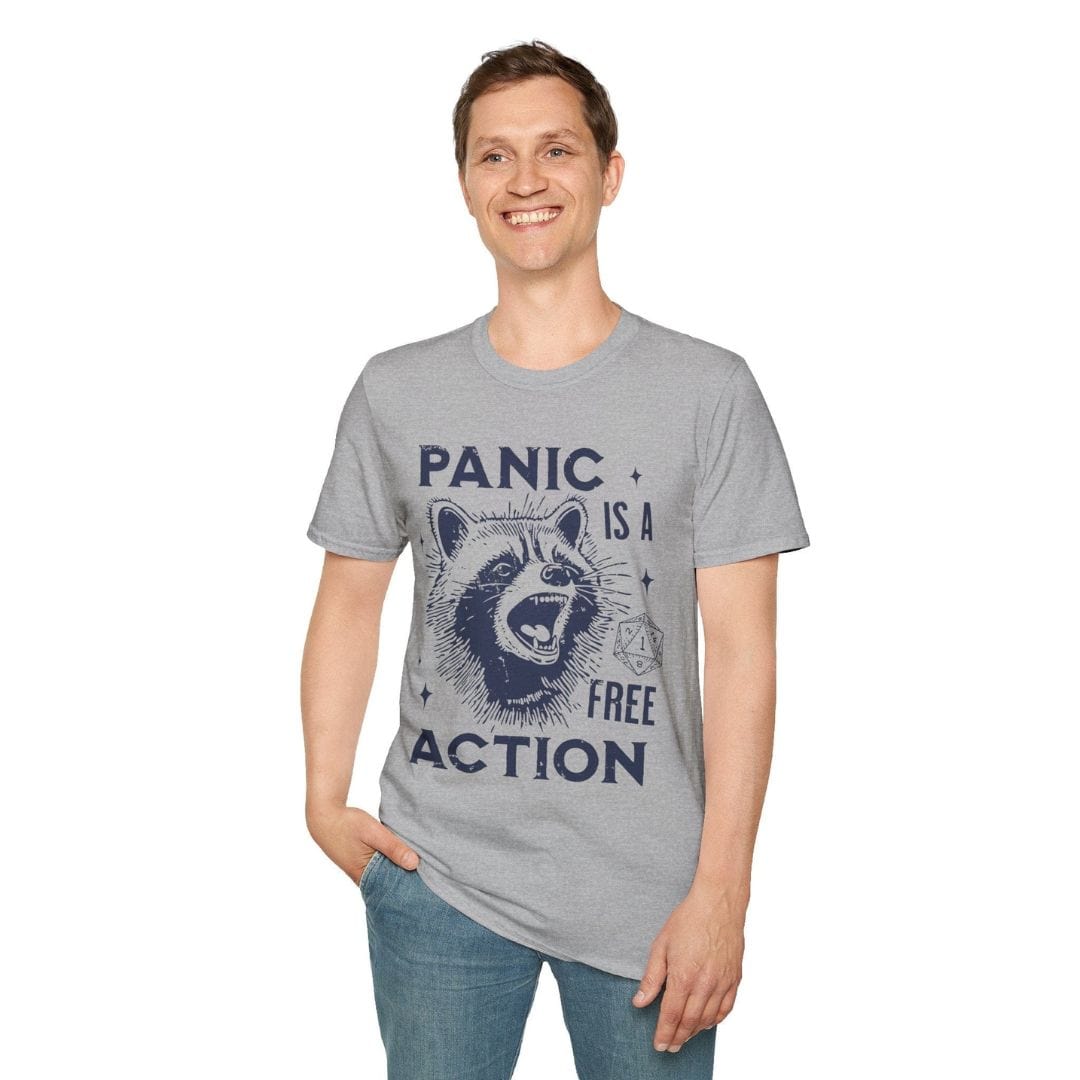 Panic Is A Free Action Shirt Sunburst RPG