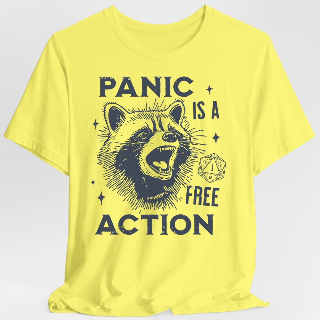 Panic Is A Free Action Shirt Sunburst RPG