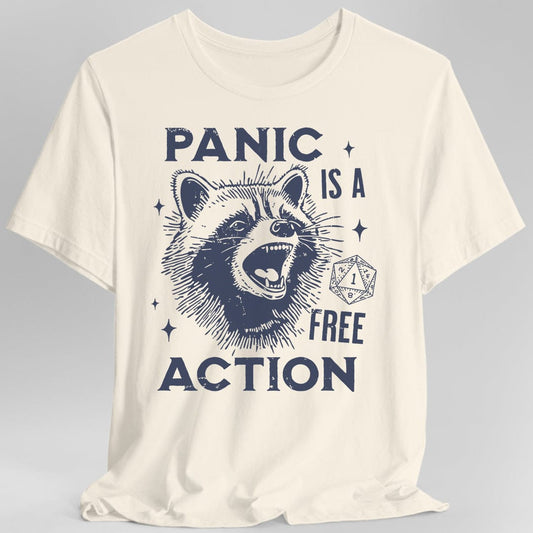 Panic Is A Free Action Shirt Sunburst RPG