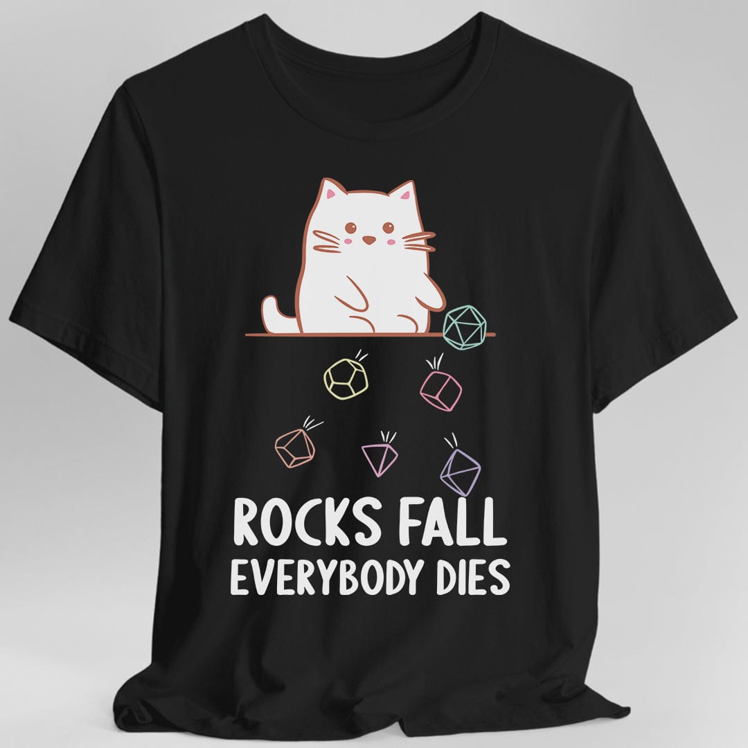 Rocks Fall Everybody Dies Kawaii Cat T-Shirt Sunburst RPG