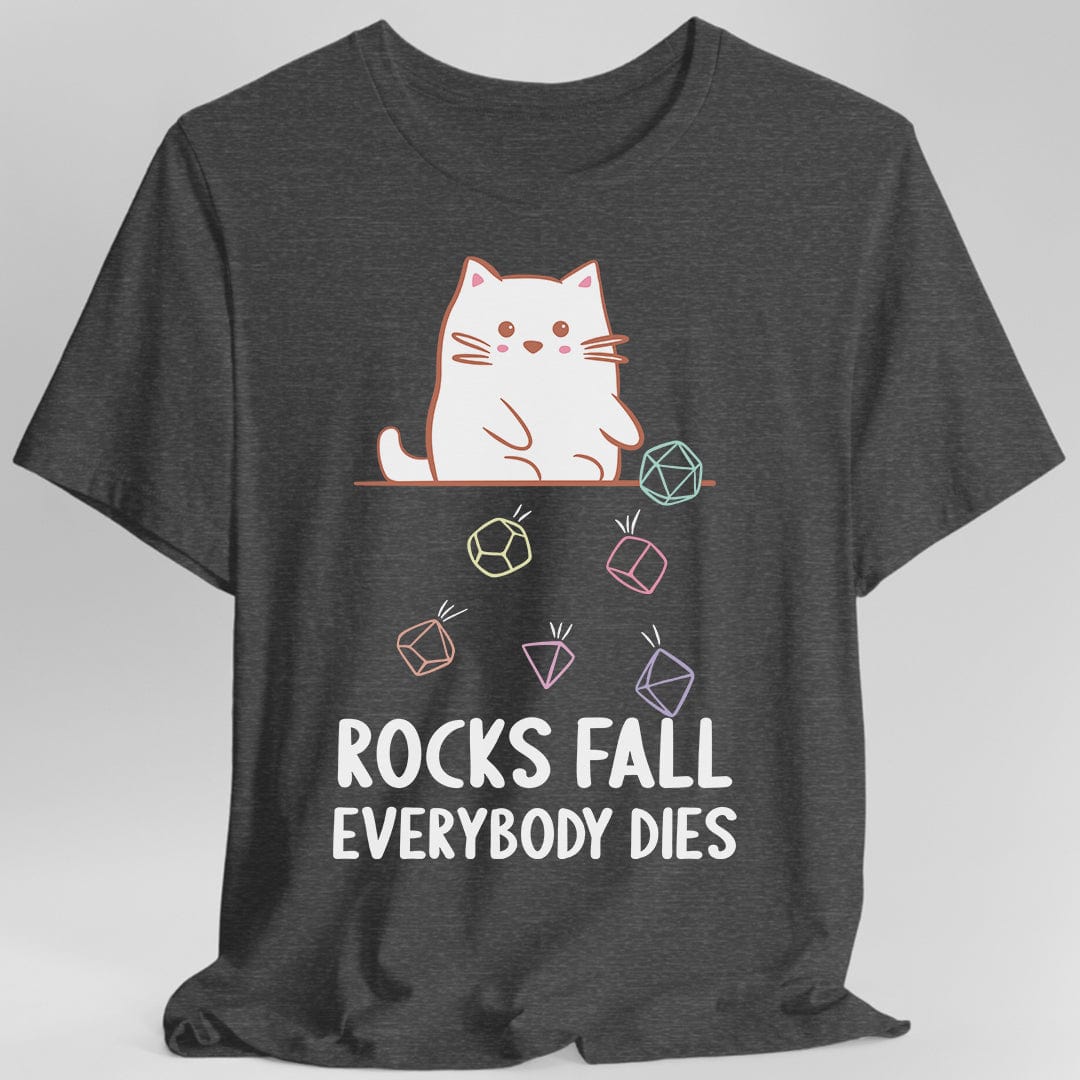 Rocks Fall Everybody Dies Kawaii Cat T-Shirt Sunburst RPG
