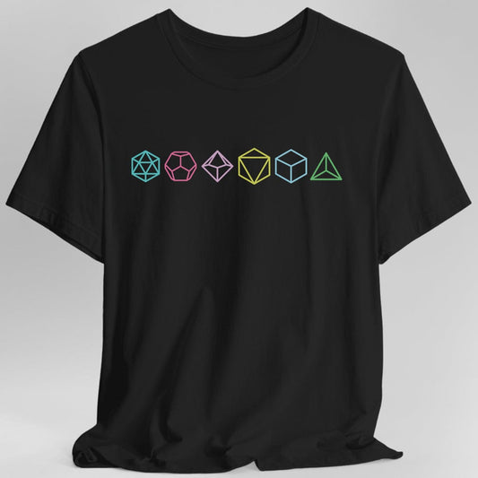 Row of Dice T-Shirt Sunburst RPG