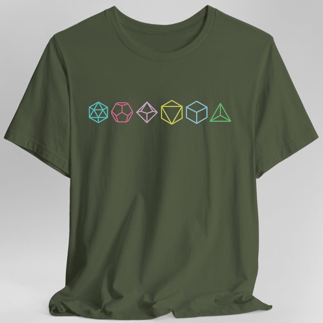 Row of Dice T-Shirt Sunburst RPG