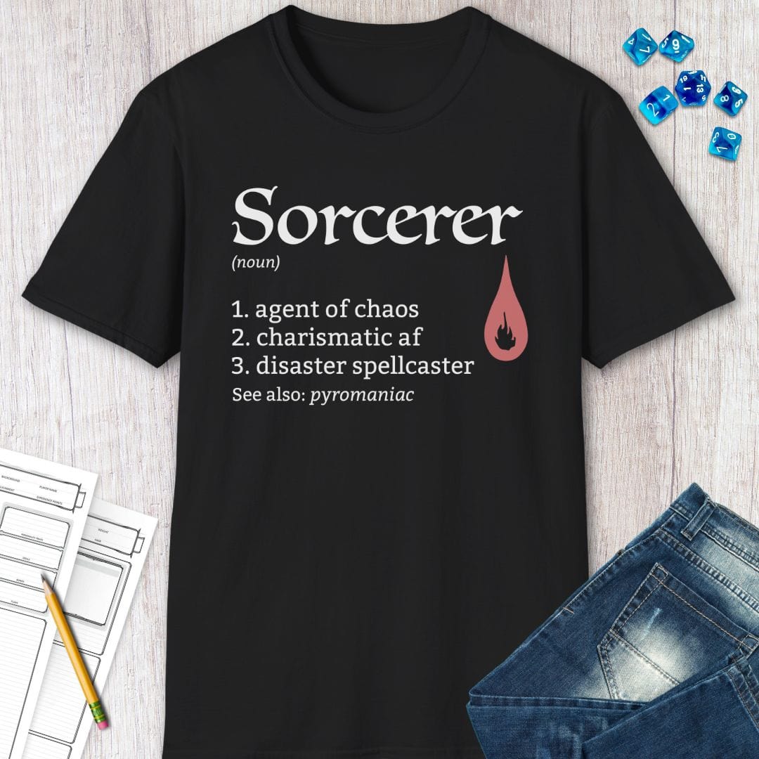Sorcerer Class Definition D&D T-Shirt Sunburst RPG