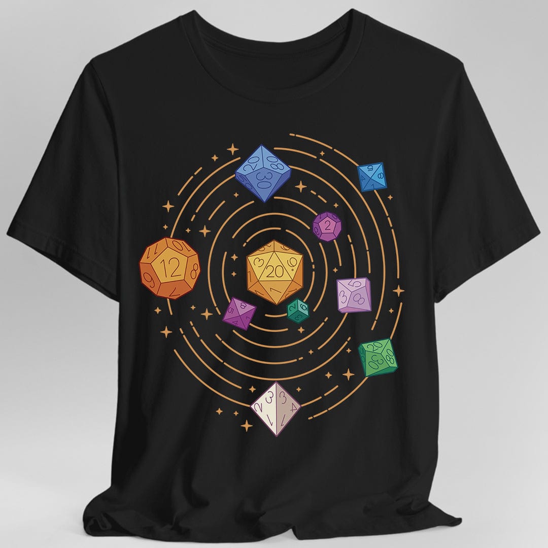 Space Dice Solar System T-shirt Sunburst RPG