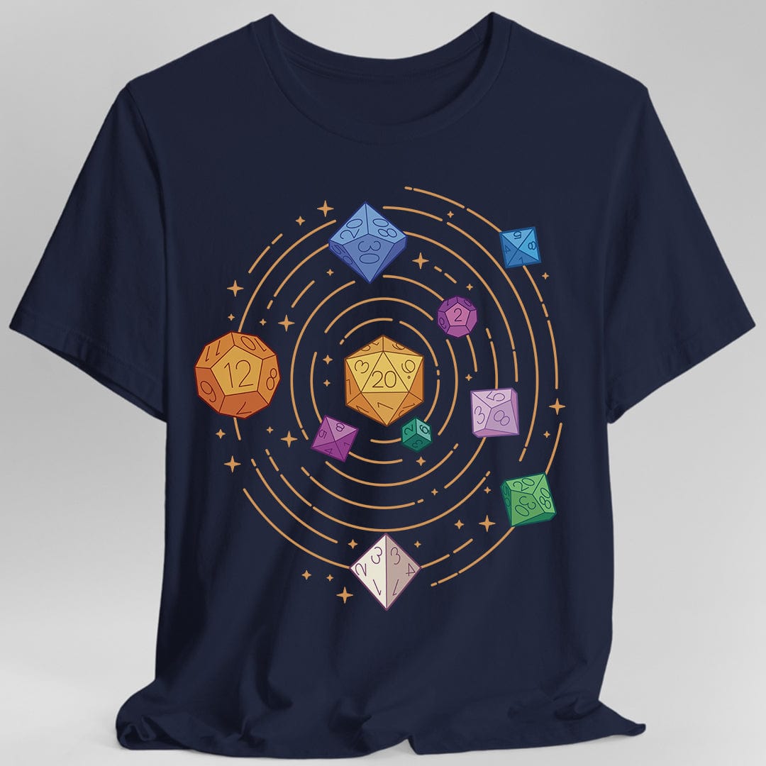 Space Dice Solar System T-shirt Sunburst RPG