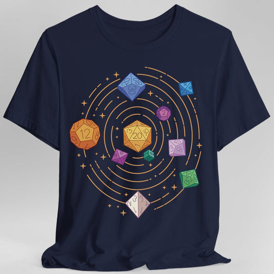 Space Dice Solar System T-shirt Sunburst RPG