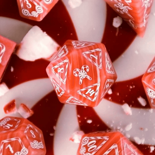 Candy Cane Wonderland - Peppermint Trustone Dice Set Misty Mountain Gaming