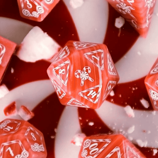 Candy Cane Wonderland - Peppermint Trustone Dice Set Misty Mountain Gaming