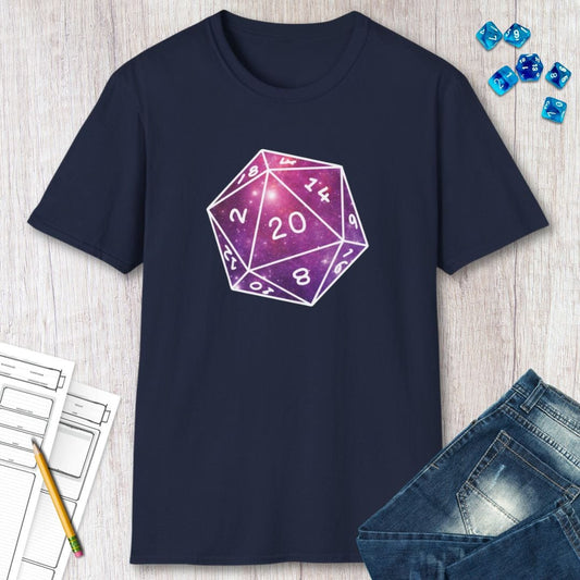 Stars Nebula D20 Dice Shirt Sunburst RPG