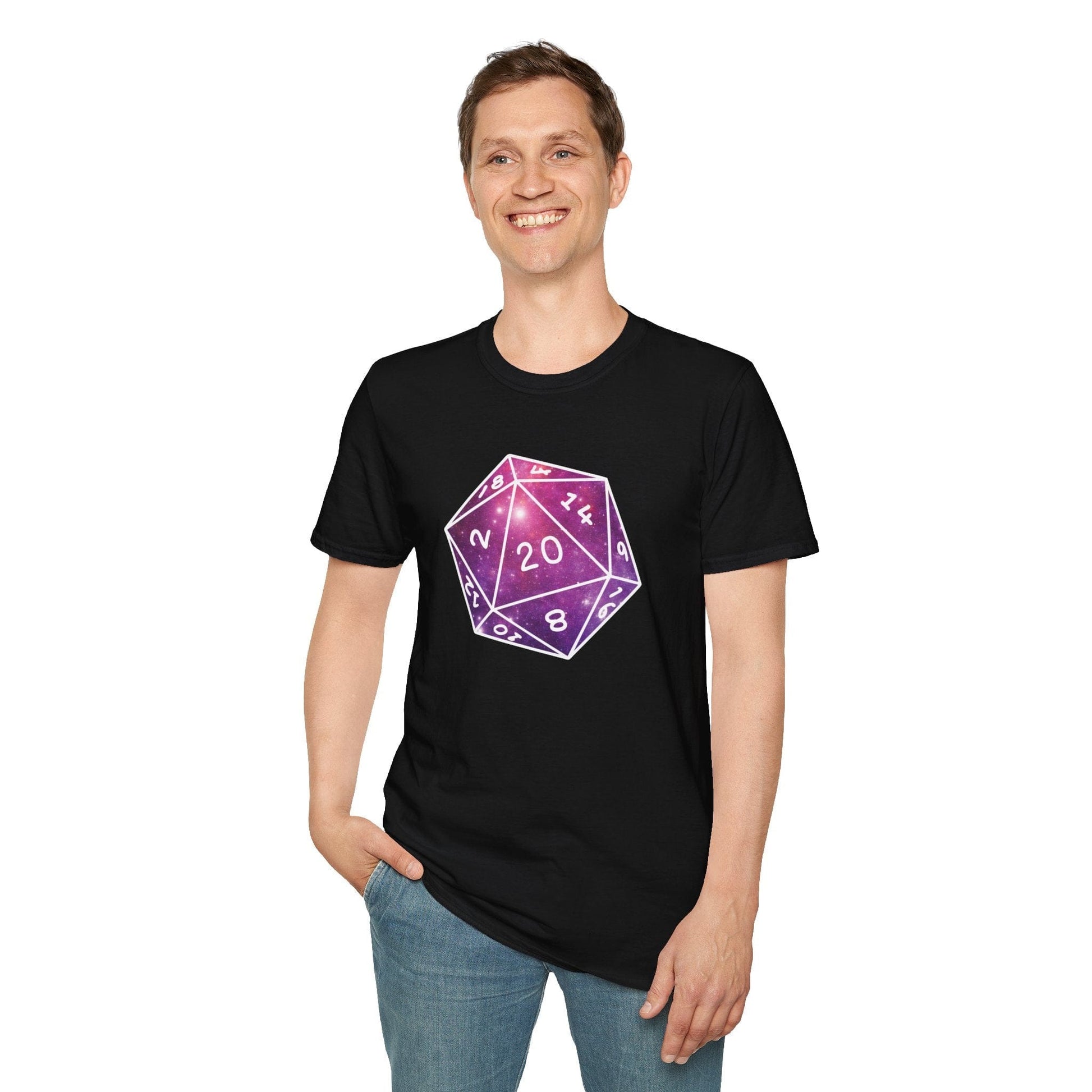 Stars Nebula D20 Dice Shirt Sunburst RPG