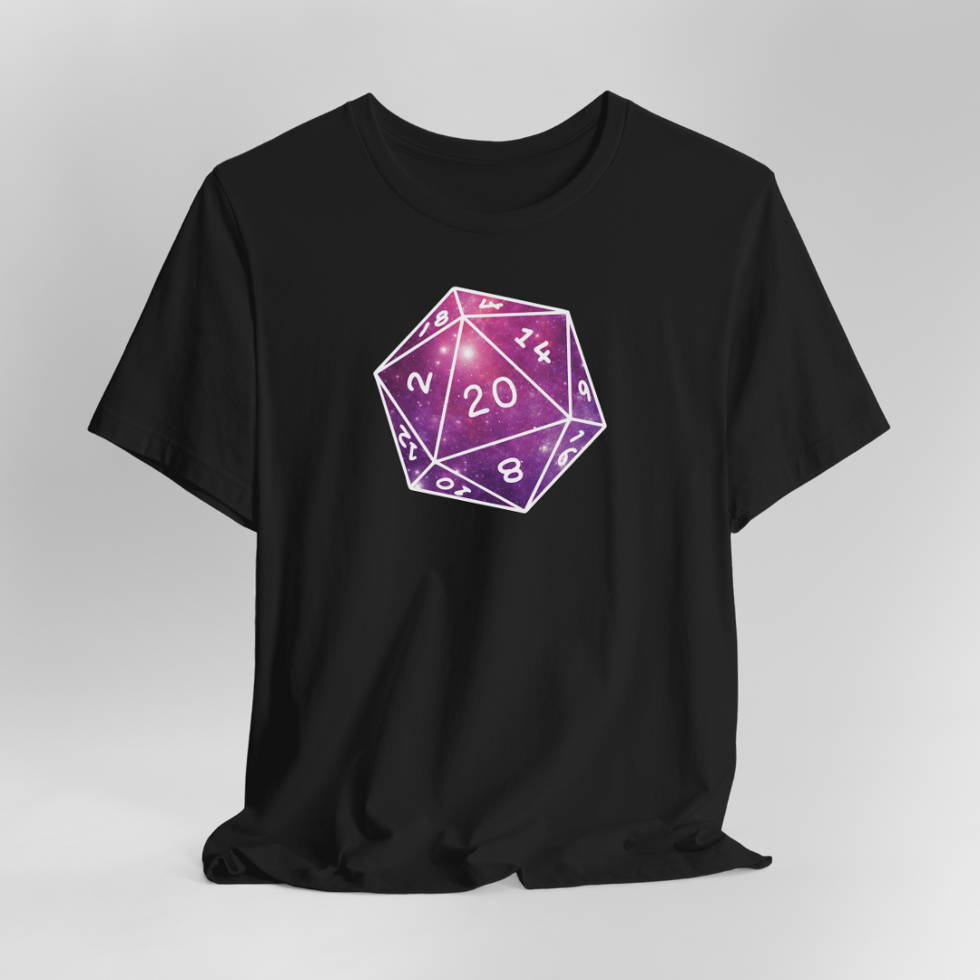 Stars Nebula D20 Dice Shirt Sunburst RPG