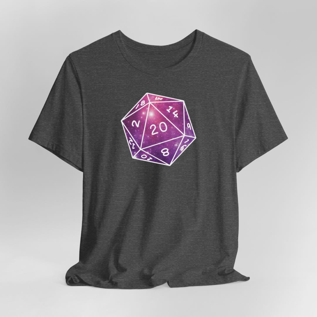 Stars Nebula D20 Dice Shirt Sunburst RPG