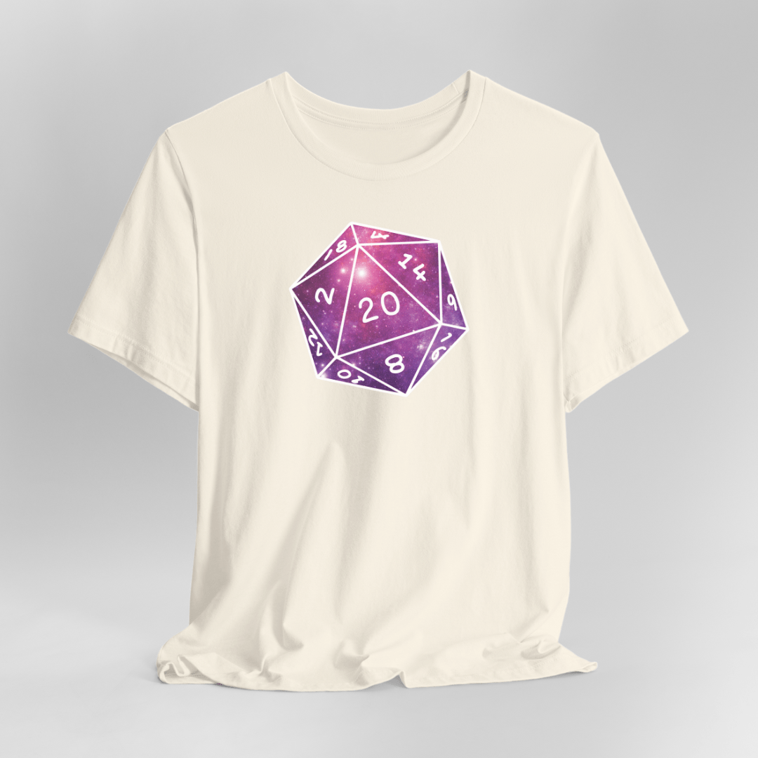 Stars Nebula D20 Dice Shirt Sunburst RPG