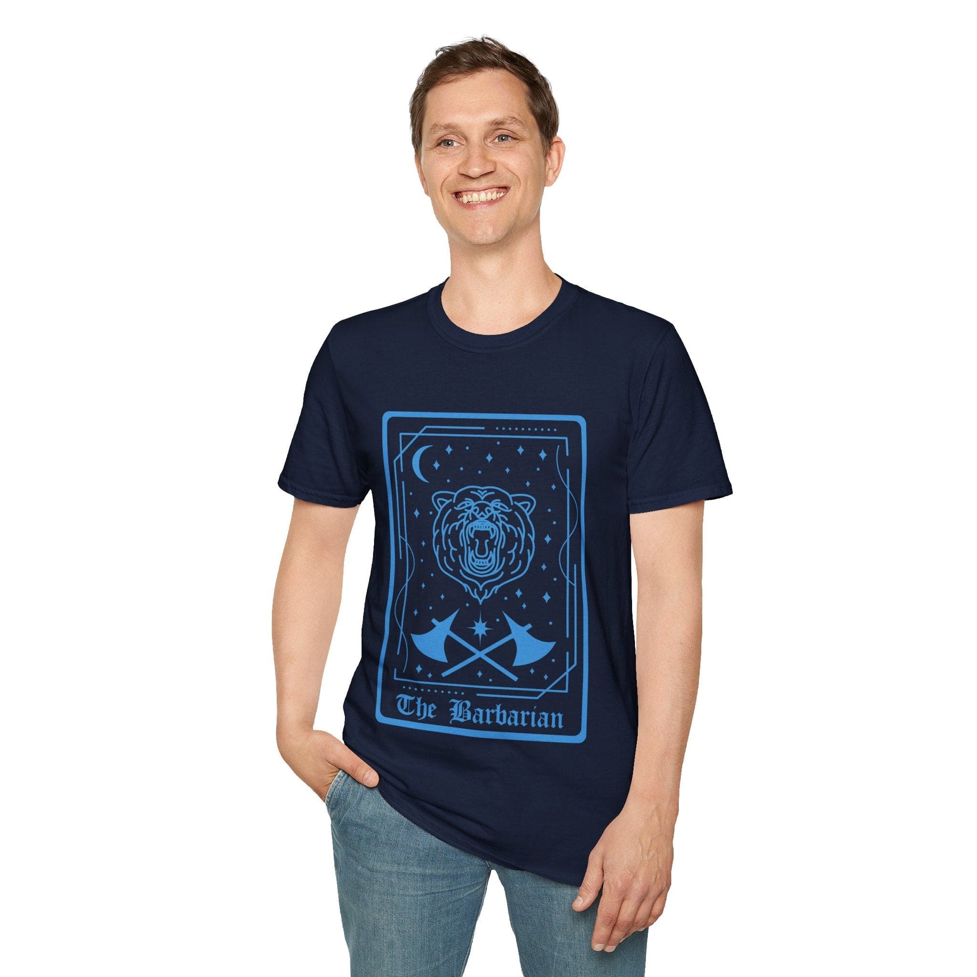 The Barbarian Tarot Card T-Shirt Sunburst RPG