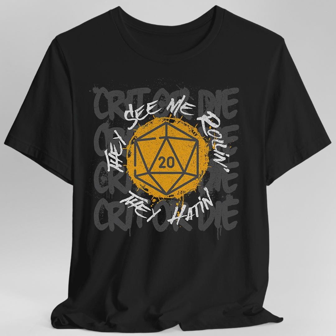 They See Me Rollin They Hatin D20 T-shirt Sunburst RPG