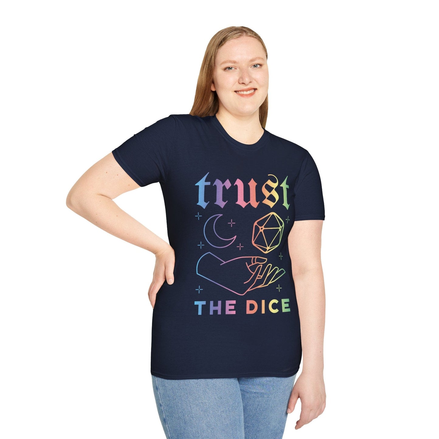 Trust The Dice Celestial D&D T-Shirt Sunburst RPG