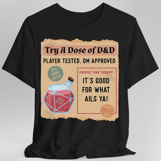 Vintage DnD Health Potion T-Shirt Sunburst RPG