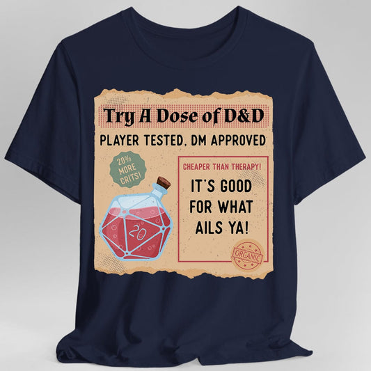 Vintage DnD Health Potion T-Shirt Sunburst RPG