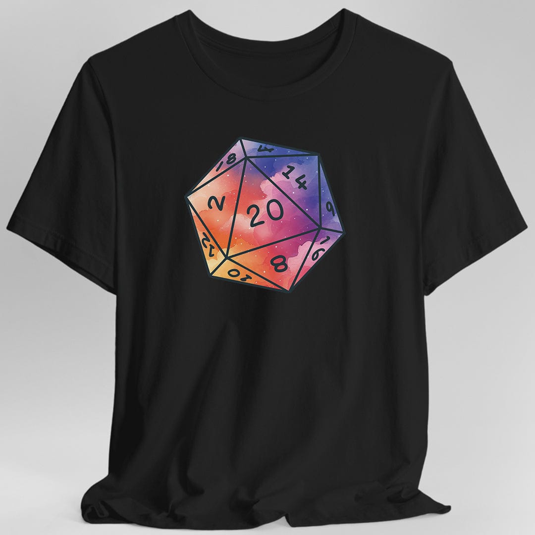 Watercolor Clouds D20 Dice Shirt Sunburst RPG