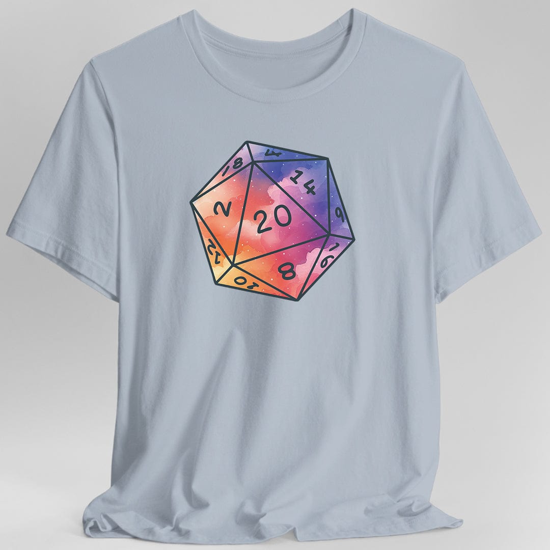 Watercolor Clouds D20 Dice Shirt Sunburst RPG