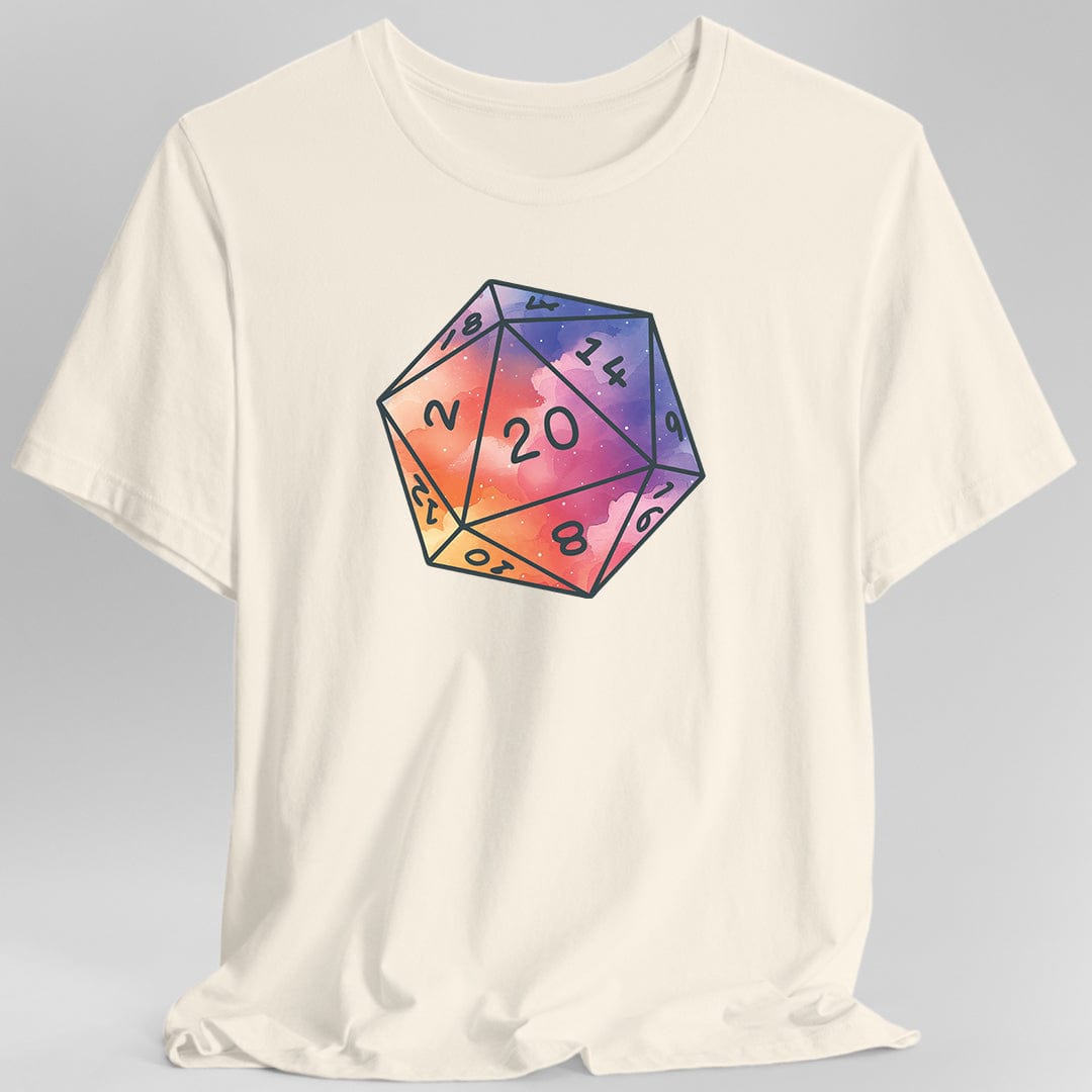 Watercolor Clouds D20 Dice Shirt Sunburst RPG