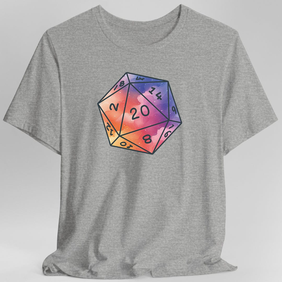 Watercolor Clouds D20 Dice Shirt Sunburst RPG