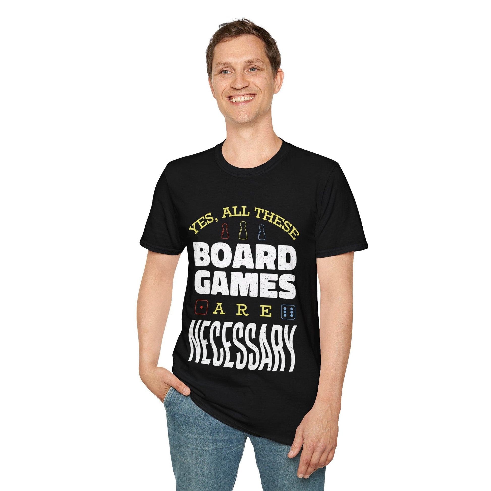 Yes All These Board Games Are Necessary T-shirt Sunburst RPG